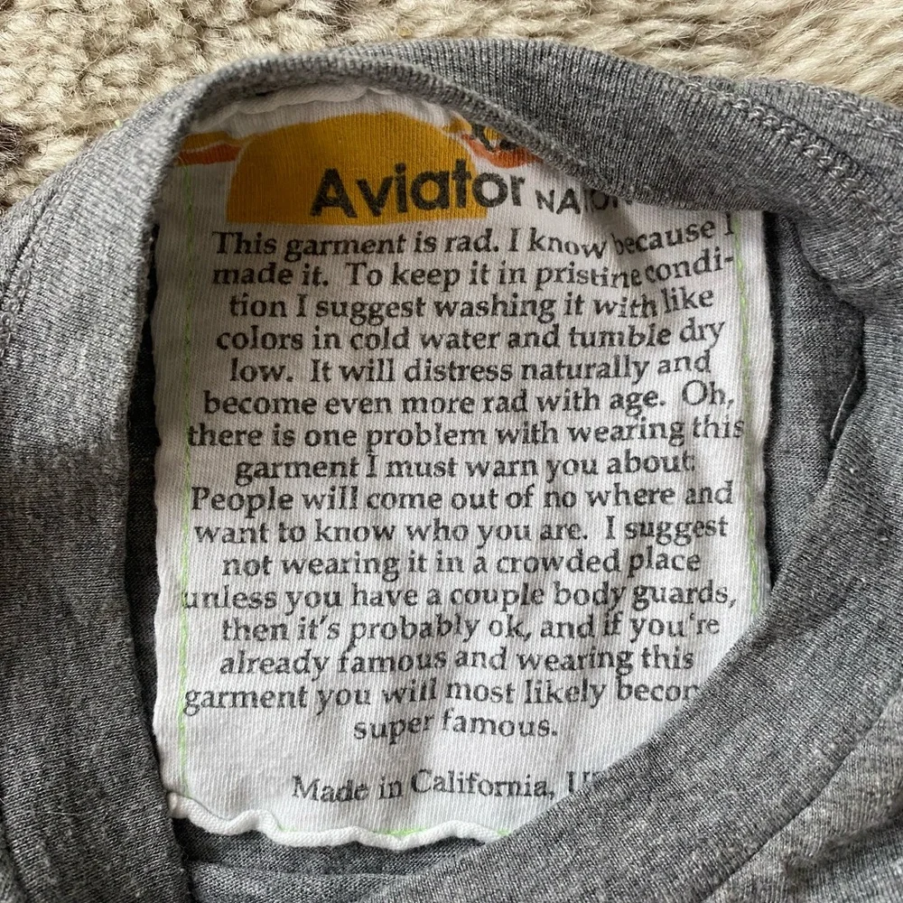 Aviator Nation Gray Lightning Bolt LADIES XS T-Shirt - Picture 2 of 3